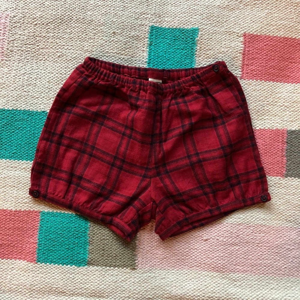 Bonton buffalo plaid bloomer shorts size 3t bnwt